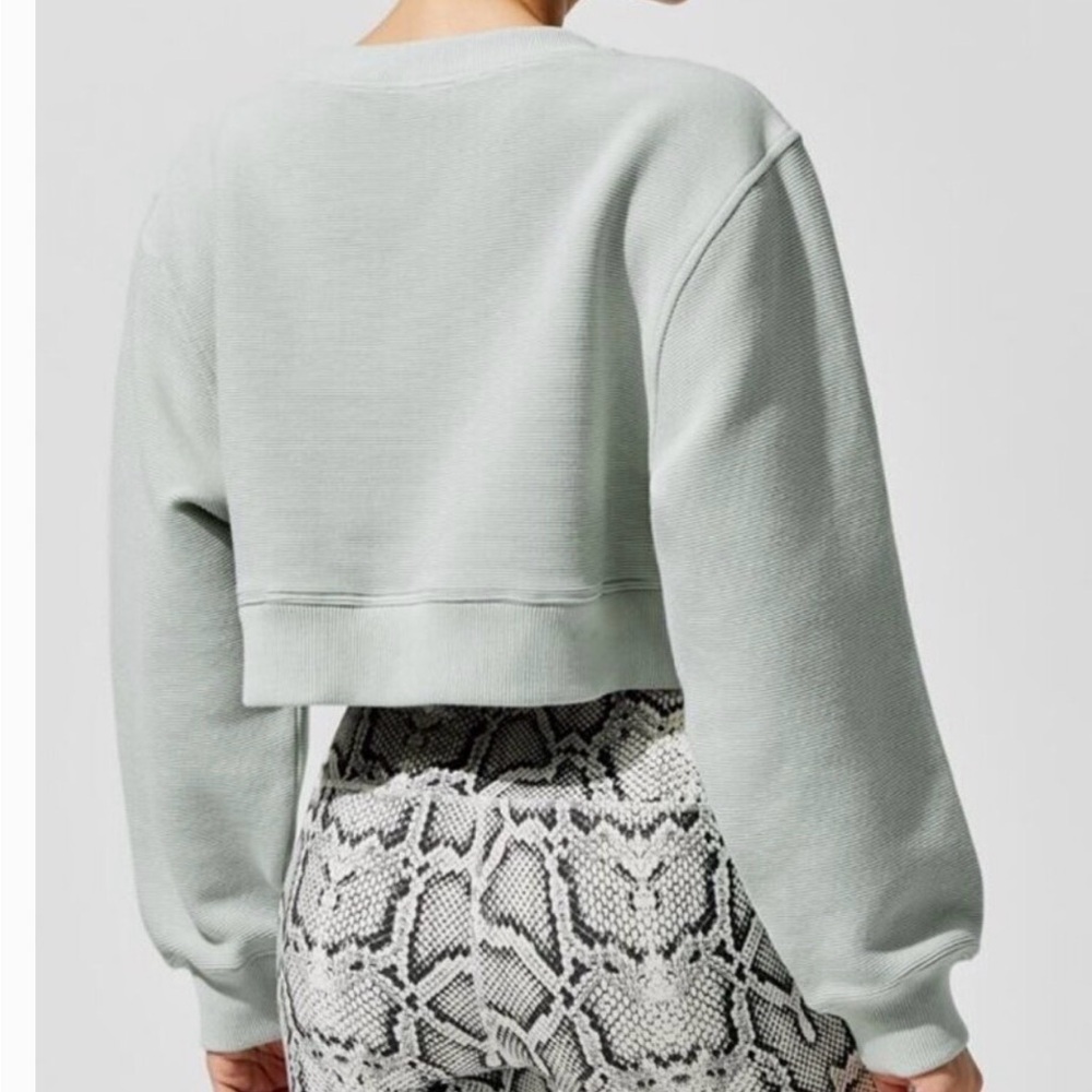 Varley Cropped Mint Green Pullover Sweatshirt Size Small